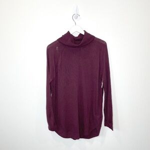Caslon Nordstrom Purple Long Sleeve Cowl Neck Top